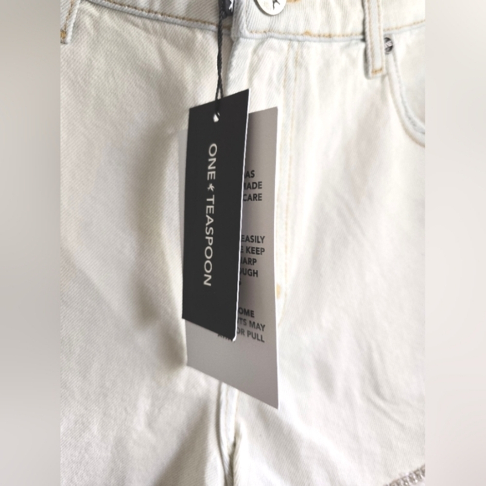 One Teaspoon, Razzle Dazzle Truckers Mid Waist Shorts,Bel Air Blue, Size 29, NWT - Picture 14 of 15